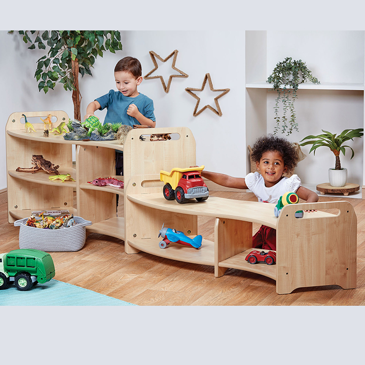 S-shape Open Sweep Shelving Units - Early Years Direct