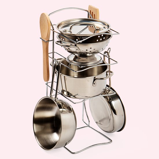 Storage rack and 8 piece cooking set