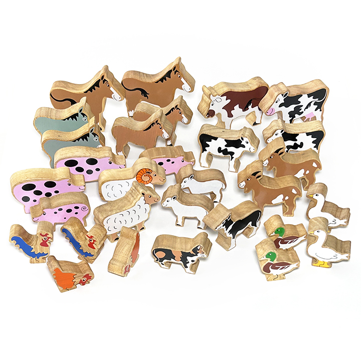 Wooden Farm Animals Set - Early Years Direct