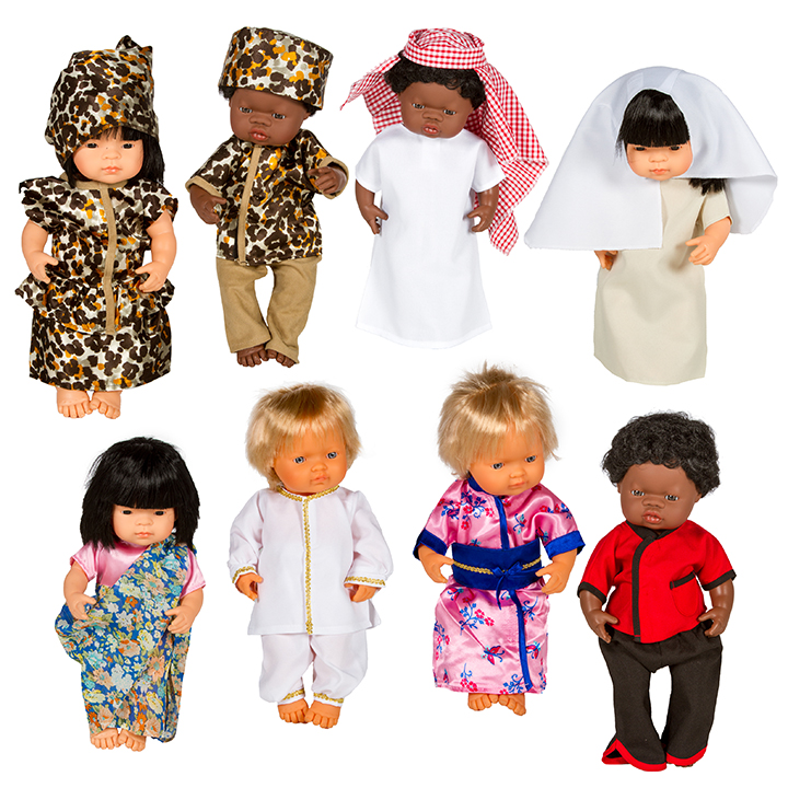 multicultural doll set
